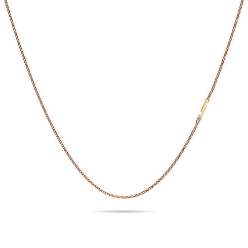 Bold Alphabet Letter Initial Charm Necklace in Rose Gold Tone